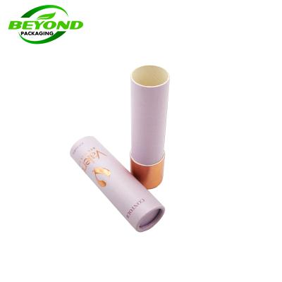 China Custom Recycled Containers Eco Friendly Biodegradable Materials Cylinder Lip Gloss Boxes Cardboard Kraft Paper Tube for sale