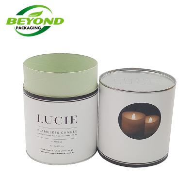 China Recycled Materials Cardboard Custom Biodegradable White Paper Tube Round Paper Box Cylinder Packaging Box For Candle for sale