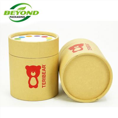 China Eco Friendly Recycled Materials Custom Design Brown Kraft Paper Tube For Scarf Clothes Jar Packaging For Gifts for sale