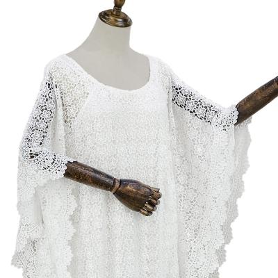 China 100% Polyester 6062#Fashion Women's Dashiki Guipure African Water Soluble Lace Long Rope Loose Dress With Inner for sale