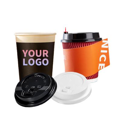 China Disposable Factory Price 100% 8oz 12oz 16oz Customized Design Paper Cups Disposable Single Wall /Double Ripple Printed Paper Coffee Cups for sale