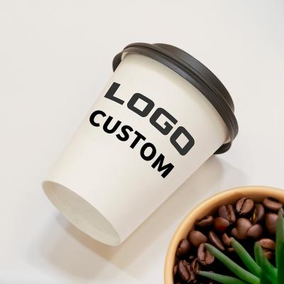 China Factory Price 100% Disposable Hot Selling Disposable Biodegradable Coffee Cups Double Wall Coffee Cups Wrapping Paper Cups Sleeves With Lids for sale