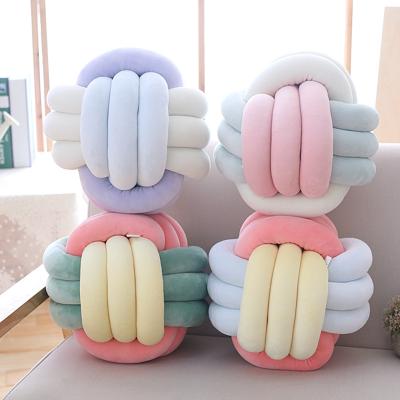 China Decorative Soft Plush Tile Fashion Plush Knot Pillow For Home Decor Knot Cushion for sale