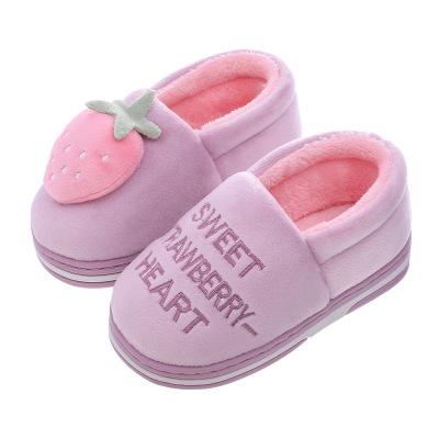 China Custom Embroidery Anti-slippery Fur Fruit New Arrival Plush Slippers For Bedroom for sale