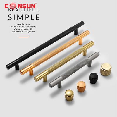 China New Design Modern Luxury Black Gold Furniture Consun Cupboard Drawer Knobs Aluminum Cabinet Pulls Handles Furniture for sale