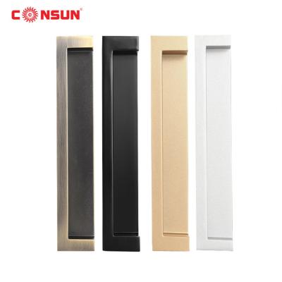 China Consun Contemporary Recessed Zinc Alloy Cabinet Furniture Concealed Concealed Pull Handle , Metal Furniture Hardware Handles for sale