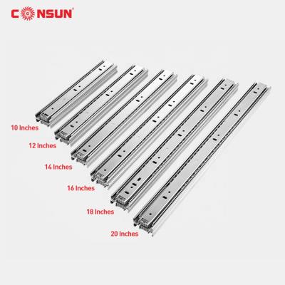 China Modern Furniture Drawer Closes Channel Telescopic Extension 3 Fold Full Fold Drawer Slide for sale