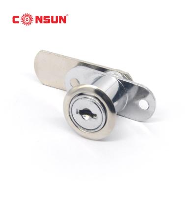 China 201 Consun Furniture Hardware Hardware Fittings Modern Zinc Alloy Cam Lock With Mounted Flange Cabinet Lock for sale