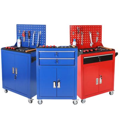 China Durable 0-2 Drawers Porcelain Tool Cabinet Adjustable Steel Heavy Duty Double Side Cart for sale