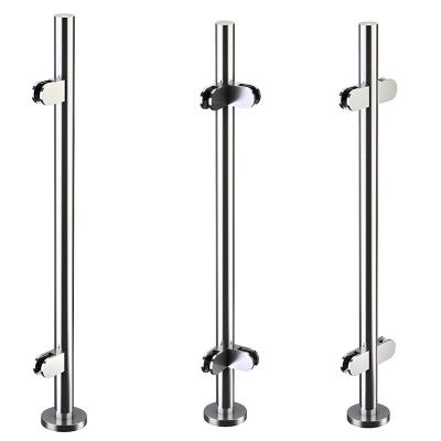 China Stair Railing Column Platform Tempered Glass Stainless Steel Modern Indoor Fence Post for sale