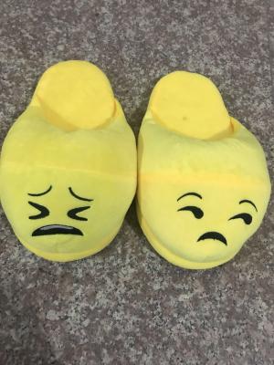 China soft plush emoji slipper for sale