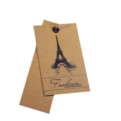 China Custom Clothing Kraft Paper Gift Tag Cardboard Paper Clothing Label for sale