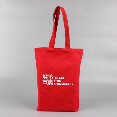 China Business& Customized red shopping handbag wholesale organic cotton gift cottonbag hand bag environmental protection degradable shopping handbag for sale