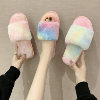 China Design Lightweight Non-slip Winter Home Faux Fur Slippers Indoor Slides For Women Kids for sale