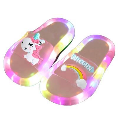 China Other 2021 Summer Cool Soft Bottom Eva LED Kids Slippers Sandals Girl Boys Indoor Slippers Bathroom Kids Light Up Shoes for sale