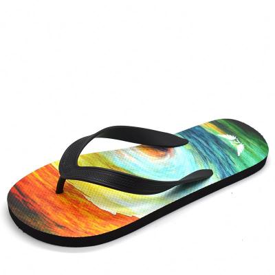 China Beach Anti-slippery Classic Palm Rubber Slippers For Men Printing Flip Flops for sale