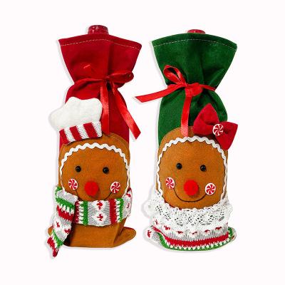 China Weihnachtsweinflaschendeckel Tasche Schneemann Weihnachtsmann Champagnerflaschendeckel Ärmel Frohes Weihnachtsjahr Tischdekorationen zu verkaufen