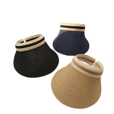 China Sun Beach Leisure Visor Hat in Korean Straw Woven Design for Summer Outdoor Activities for sale