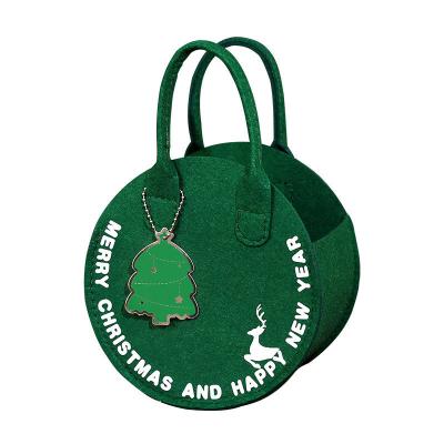 China Modische Weihnachts-Felt-Tasche Roter Weihnachtsmann-Einkaufstasche mit rundem Geschenk-Taschen-Design zu verkaufen