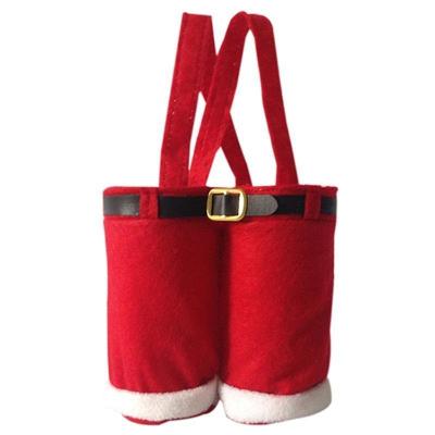 China Pantalones de Papá Noel Bolsas de regalo en forma para regalos navideños Bolsas de caramelo Decoraciones navideñas en venta