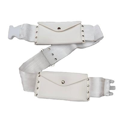 China Soft-loop Style Water Resistant Hajj White Belt Umrah Waist Bag for Medium Size Travel for sale