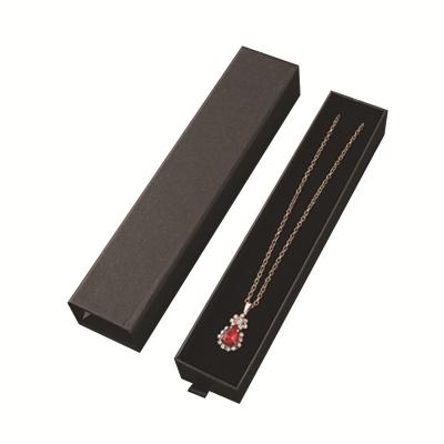 China Joyería Conjillo Collar Logotipo Negro Impresión Organizador Cajón en papel Kraft para bolsa en venta