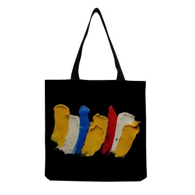 China Medium Size Beach Tote Bag Cotton Canvas Linen Reusable Bag for Women Customized Logo for sale