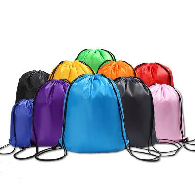 China Medium Size Custom Printing Logo 210D Basketball Drawstring Nylon Bag for Gym Shoes for sale