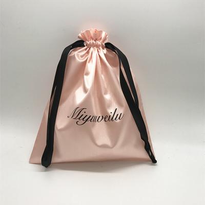 China Custom Logo Soft Satin Drawstring Bags for Jewelry Packaging for sale