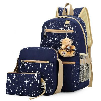 China School Bag Kids Backpack Set Of 3 For Leisure Travel With Water-Resistant Design for sale