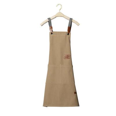 China OEM/ODM Acceptable Waxed Canvas Utility Apron for Restaurant Coffee Shop Gardening for sale