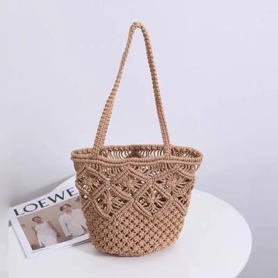 China OEM/ODM Acceptable Crochet Shoulder Bag With Soft Shoulder Belt for Girl Women on Beach for sale