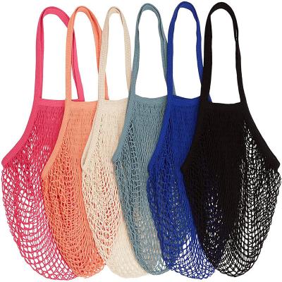 China Reusable Cotton Mesh Tote Bag for Fruits and Vegetables String Net Grocery Produce Bag for sale