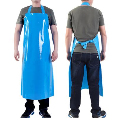 China Restaurant Bar Custom Logo Printed Waterproof Plastic Rubber Vinyl Bib Welding Butcher TPU Apron for sale