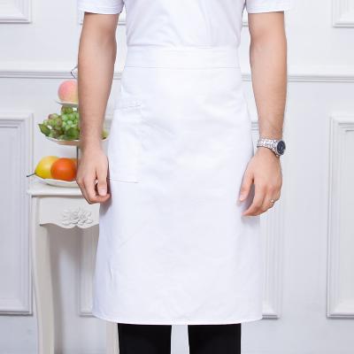 China Custom Logo Printed Adjustable Belt Half Waist Apron for Daily Life in Linen Material for sale