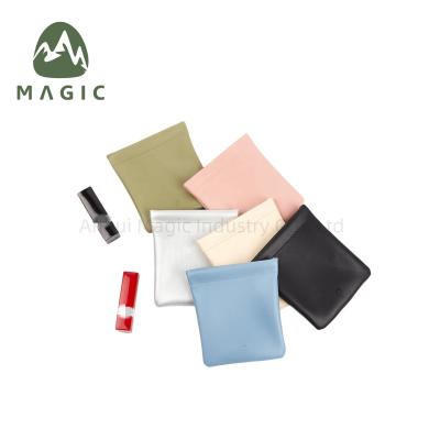 China Custom Logo Print Small PU Leather Storage Bag with Letter Pattern and Customized Logo for sale