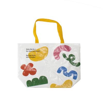 China Eco-friendly PP Woven Bag with Heavy Duty Custom Design Full Color Printing Laminated for sale