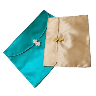 China Stylish Satin Envelop Bag for Custom Logo Flip Dust Bag Wig Underwear Scarf Packing for sale