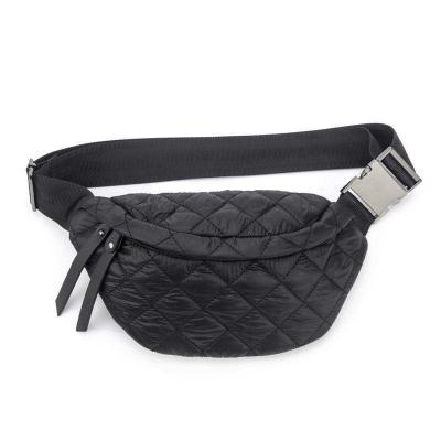 China Fashion Quilted Sling Bag Women's Waist Bags Nylon Puffer Bag with Other Pattern Type for sale