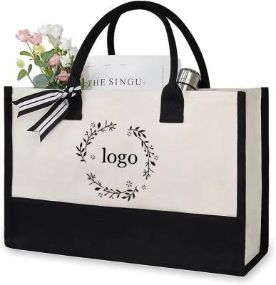 China Sacos de compras de cor personalizada Saco de lona grande Tote com carta de design personalizada à venda