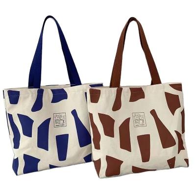 China Custom Eco Shopping Bag Large Canvas Cotton Tote Bag for Women's Recycled Weekend Bag for sale