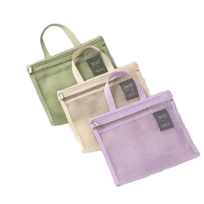 China Customized Mesh Toiletry Bag Light Weight Net Bag Small Nylon Mesh for Bathroom Storage for sale