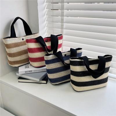 China Eco Friendly Straw Woven Hand Bag for Women 2022 Beach Tote Ladies Pattern Type Other for sale