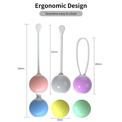 China Ben Wa Ball Pelvic Tighten Exerciser Ben Wa Ball Pelvic Tighten Smart Vaginal Vibrator Adult Kit Sex Toy Kegel Weight Silicone Balls Set for sale