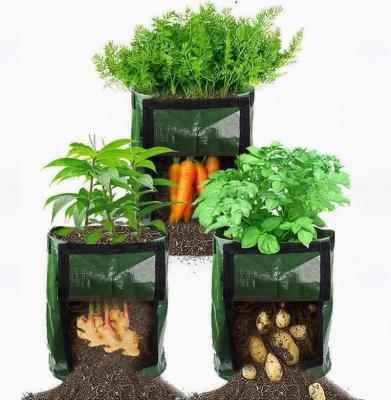 China Economic Customized Height Planter Garden PE Strawberry Tomatoes Material Potato Grow Bags for sale