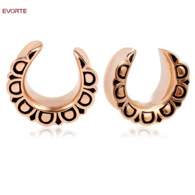 China FASHIONABLE Tunnel Body Plug Ear Weight Saddle Earrings 316L Stainless Steel Piercing Jewelry for sale