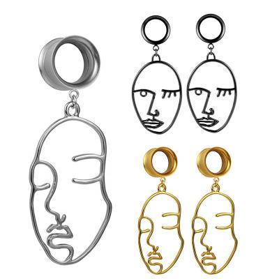 China Stainless Steel Stainless Steel Pendant Face Dangle Ear Gauges Weights Plugs Flesh Tunnels Expander Body Piercing Jewelry for sale