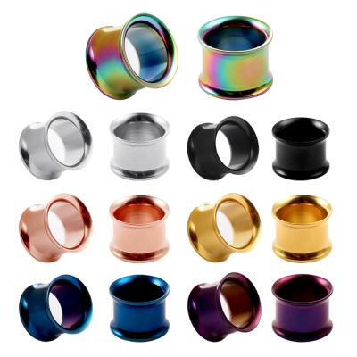 China CLASSIC 316L Stainless Steel Double Flare Ear Plug Ear Weights Ear Plug Flesh Tunnels Body Piercings Jewelry With Dangle for sale