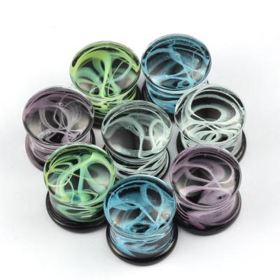 China CLASSIC Customized Measurements Glass Ear Plugs Ear Expander Weights Flesh Tunnels Body Piercing Jewelry for sale