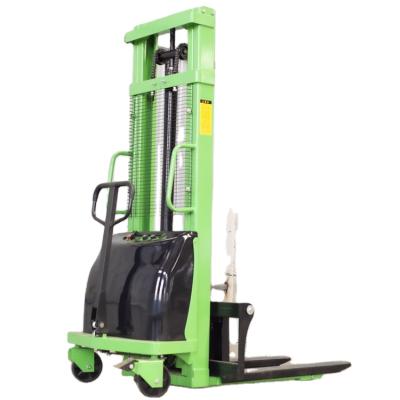 China Hot Hotels Pallet Truck 0.5 Ton Semi Electric Self Lift Stacker 500kg Self Loading Stacker In Stock for sale